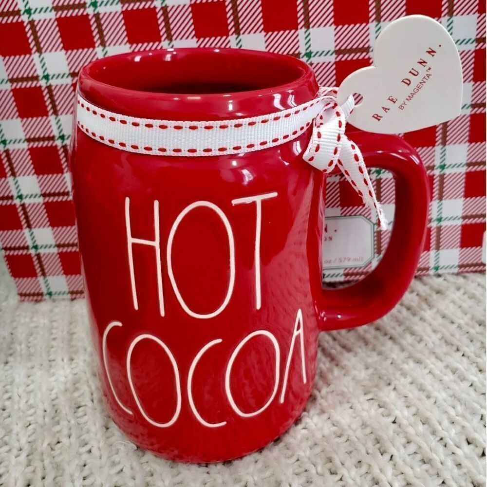 Rae Dunn Happy Wife Red Ceramic White Letters Mug Beautiful Fun and functional!!